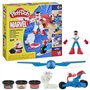 Play-Doh Captain America, coffret Moto tranchante avec figurine flexible, 3 accessoires et pâte a modeler, des 4 ans, Marvel