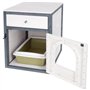 KERBL - Maison de toilette pour chat - 58 x 45 x 60 cm- IDA - Blanc/bleu -