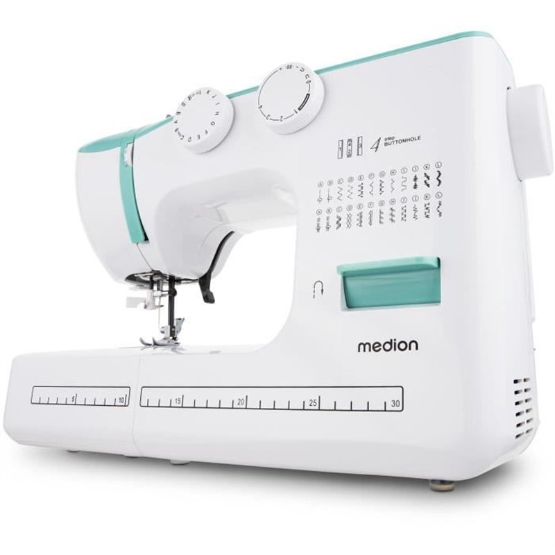 Machine a Coudre - MEDION - SM 60 - 62W - 24 Points + Points Doubles - 700 tr/min - LED - Turquoise