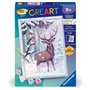 CreArt Kids 18x24cm Cerf romantique, Kit de peinture par numéros Numéro d'Art, Des 9 ans, 25831, Ravensburger
