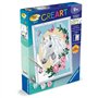 CreArt Kids 18x24cm Licorne fleurie, des 9 ans, Kit de peinture par numéros Numéro d'Art, 25834, Ravensburger