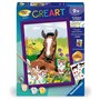 CreArt Kids 18x24cm Cheval et chatons, Kit de peinture par numéros Numéro d'Art, Des 7 ans, 25840, Ravensburger