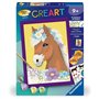 CreArt Kids 18x24cm Cheval fleuri, Kit de peinture par numéros Numéro d'Art, Des 7 ans, 25906, Ravensburger