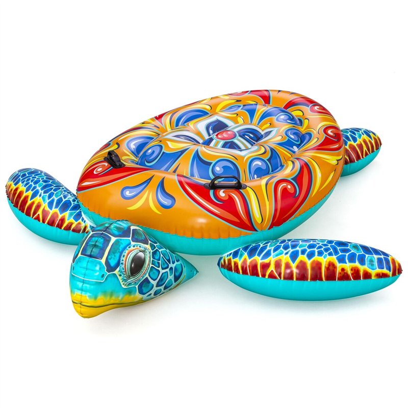 Bestway Tortue Gonflable Méditerranéenne avec Poignées 183x173 cm +3 Ans Plage Piscine 41523