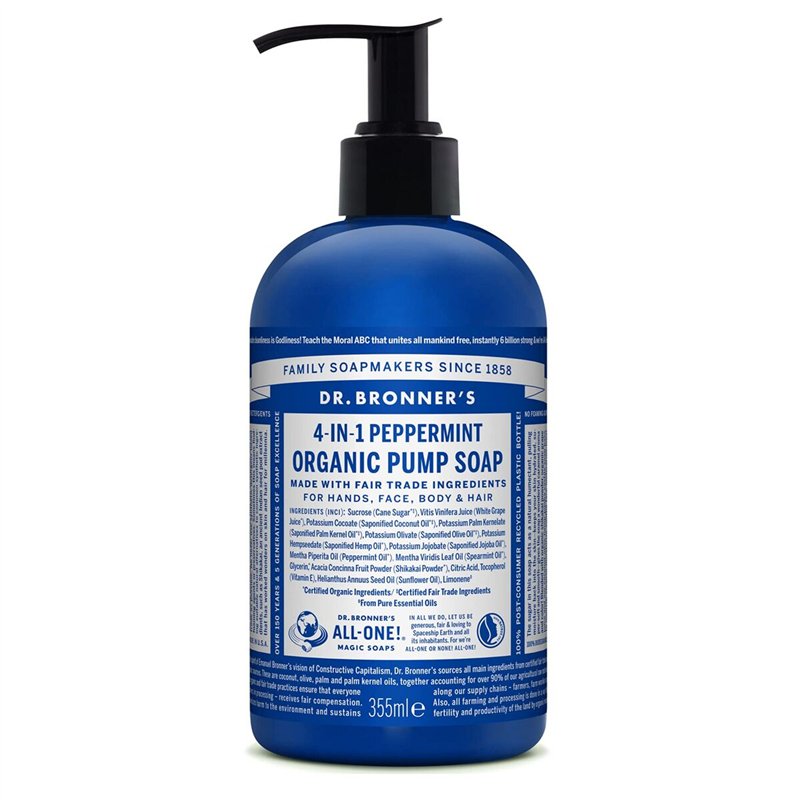 Savon pour les Mains Dr Bronner's 4 in 1 Peppermint 355 ml