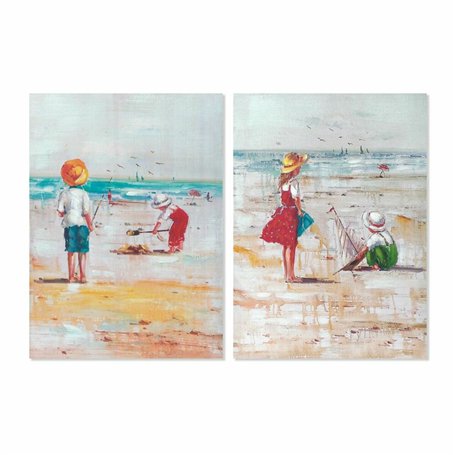 Cadre DKD Home Decor Plage Enfants (50 x 2,5 x 70 cm) (2 Unités)
