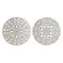 Décoration murale DKD Home Decor Blanc Mandala Indien Finition vieillie 30 x 2 x 30 cm (2 Unités)