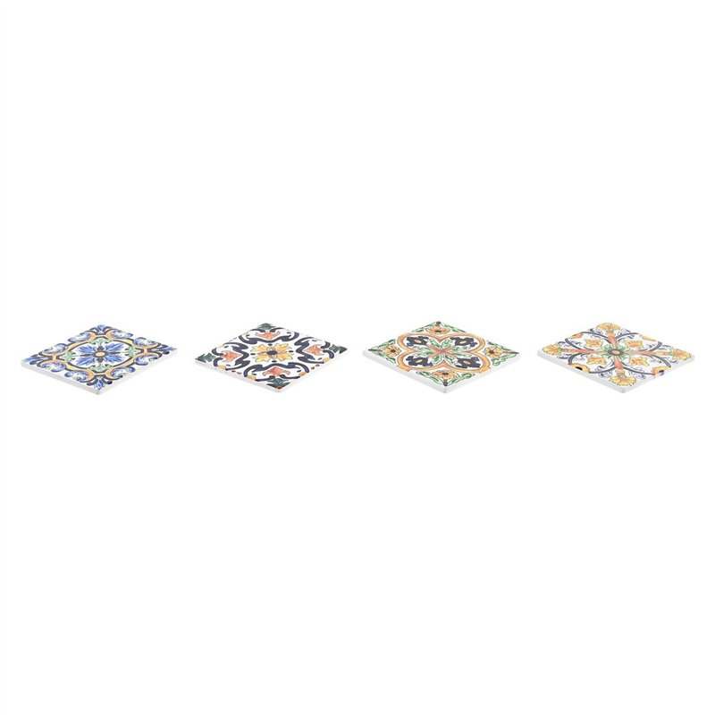 Image secondaire de Dessous de verres DKD Home Decor Carrelage 4 Unités (10,8 x 10,8 x 0,7 cm)