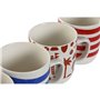 Tasse mug Home ESPRIT Bleu Rouge Porcelaine Boho 380 ml (4 Unités)