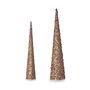 Décoration Noël Cônes Paillettes 9,5 x 60 x 9,5 cm 8,5 x 8,5 x 40 cm Doré Bronze