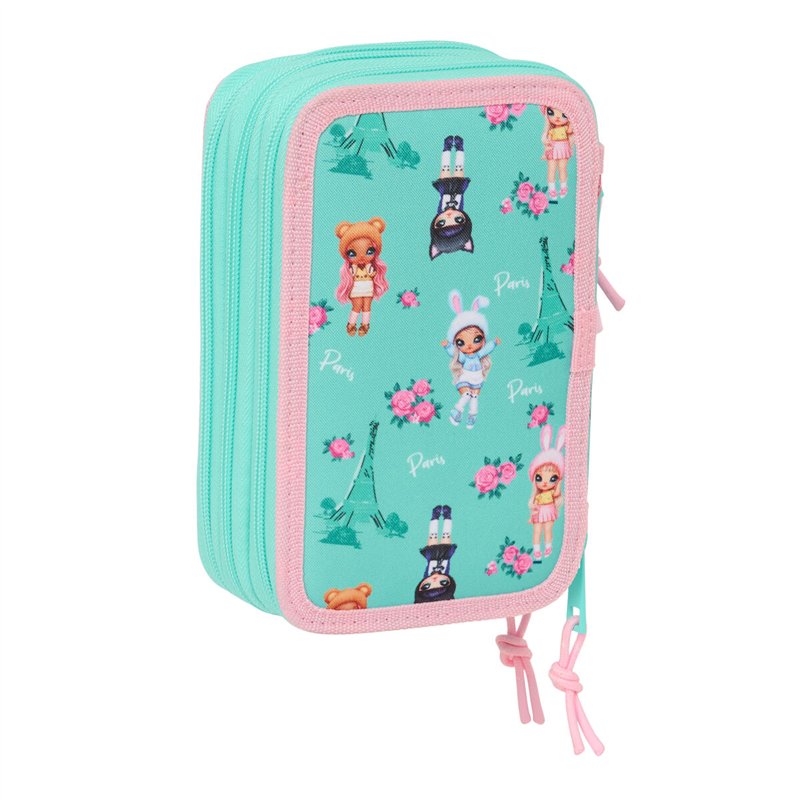 Image secondaire de Pochette à crayons triple Na!Na!Na! Surprise Bunny Rose Turquoise 12,5 x 19,5 x 5,5 cm 37 Pièces