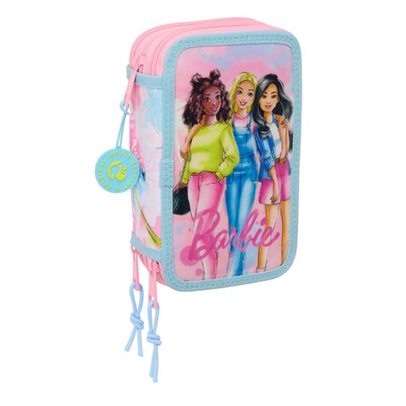 Trousse Scolaire avec Accessoires Barbie Painterly Rose Bleu ciel 12,5 x 19,5 x 5,5 cm 37 Pièces