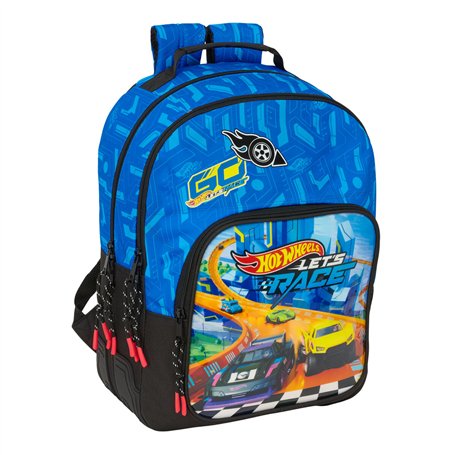Cartable Hot Wheels Let's race Bleu Noir 32 x 42 x 15 cm