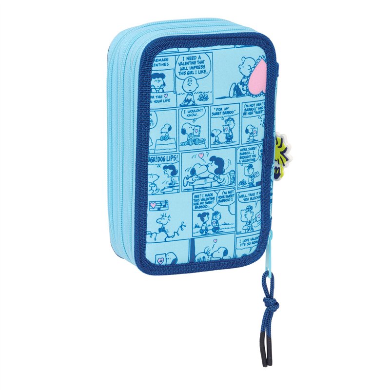 Image secondaire de Trousse Scolaire avec Accessoires Snoopy Love Bleu 12,5 x 19,5 x 5,5 cm 37 Pièces
