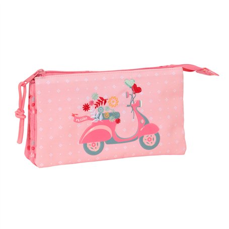 Trousse Fourre-Tout Triple Moos Passion Multicouleur 22 x 12 x 3 cm