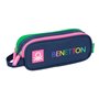 Trousse Fourre-Tout Double Benetton Damero Blue marine 21 x 8 x 6 cm