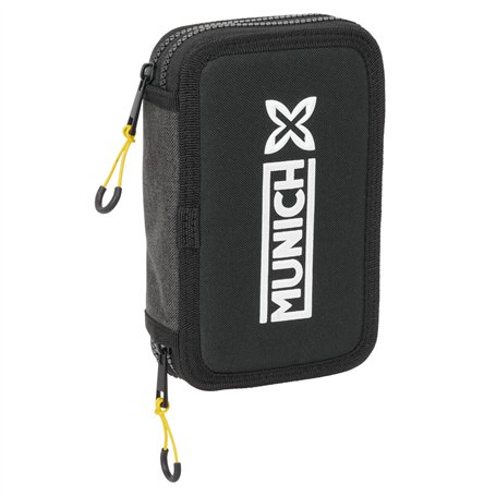 Trousse Scolaire avec Accessoires Munich Topo Noir 12.5 x 19.5 x 4 cm 29 Pièces