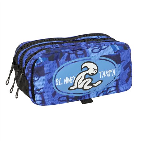 Trousse Fourre-Tout Triple El Niño Roller Bleu Noir 21,5 x 10 x 8 cm