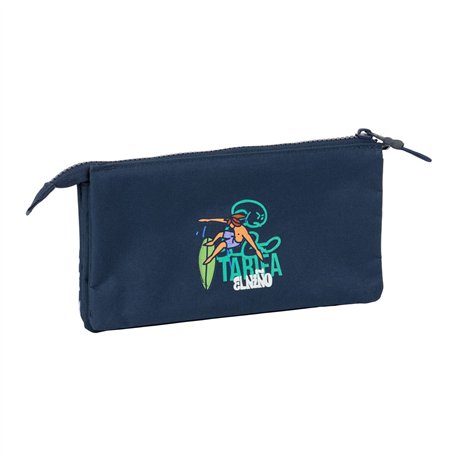 Trousse Fourre-Tout Triple El Niño Kook Blue marine 22 x 12 x 3 cm