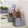 Pot de fleur Cube - DEROMA - Millennium R - Ashgrey - A réserve d'eau - 39 cm