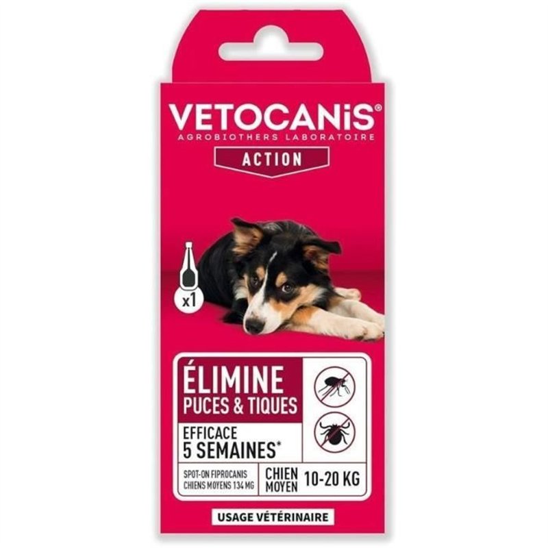 Pipette Fiprocanis - VETOCANIS - Pour Chiens Moyens - 134 mg