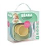BEABA Set vaisselle silicone repas bébé, 4 pieces, avec ventouse, anti-dérapant, jaune