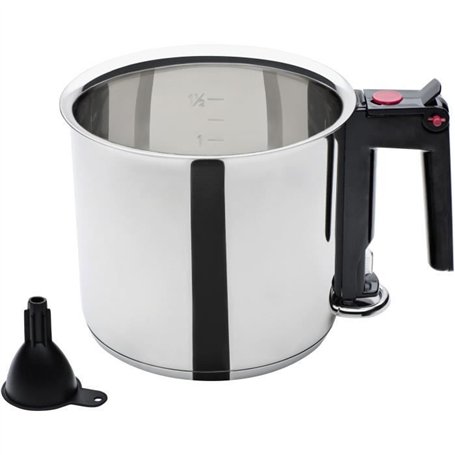 Bain-marie - GSW - 16 cm - 1, 5 L - Double paroi et réservoir - Induction - Acier inoxydable