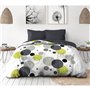 Parure de lit microfibre - HOME LINGE PASSION - BULLES DE REVE - Housse 220 x 240 cm + 2 taies d'oreiller 63 x 63 cm - Gris