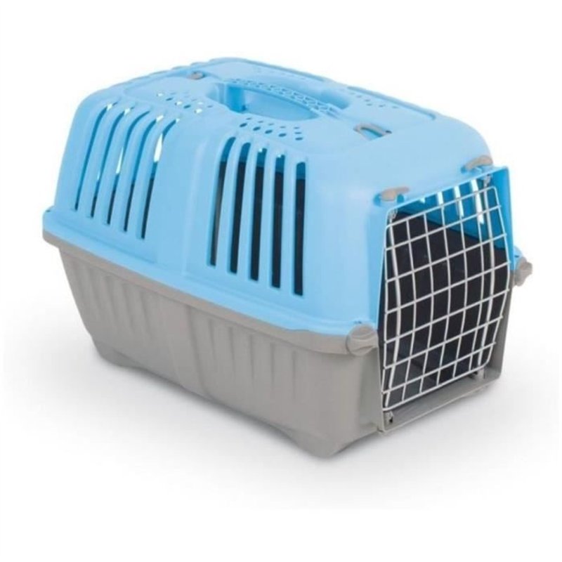 Caisse transport - AIMÉ - PRATIKO pour Chien et Chat en Plastique, 48 x 31 x 32 cm, Porte en métal