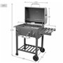 Barbecue à Charbon avec Couvercle et Roulettes Aktive 102 x 65 x 104 cm
