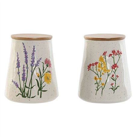 Boîte Home ESPRIT Multicouleur Fleurs Shabby Chic (2 Unités)