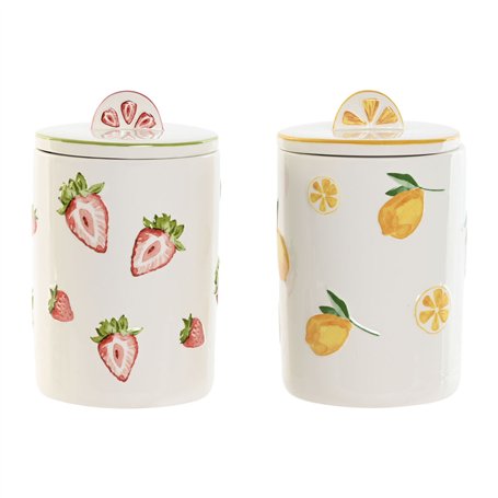 Boîte Home ESPRIT Jaune Rouge Vert Moderne Fruits (2 Unités)