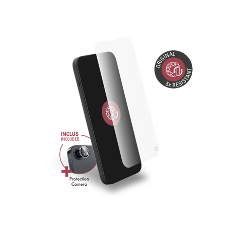 Pack Protège-écran iPhone 16e 2.5D Original + 1 Protège Lentille + Garantie à vie - Certifié GRS Force Glass