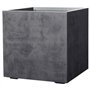 Pot de fleur Cube - DEROMA - Millennium R - Anthracite - A réserve d'eau - Roulettes - 49 cm