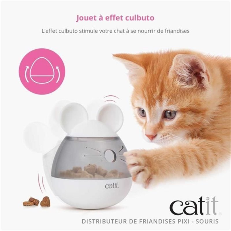 Image secondaire de Distributeur de friandises pour chat - CATIT - PIXI - Design oreilles de souris - Blanc