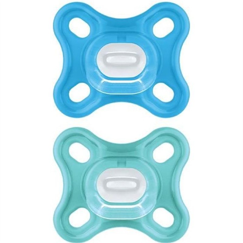 Sucette Physiologique MAM - Lot de 2 - Silicone Souple et Doux - Bleu/Vert