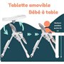 Chaise haute multipositions - BAMBISOL - Inclinable - Jusqu'a 3 ans - Beige / Blanc
