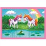 CLEMENTONI - Puzzle 4 en 1 - A Day with Unicorns