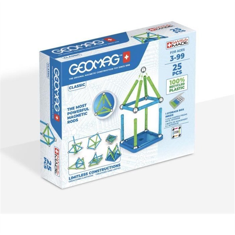 Jeu de construction magnétique - GEOMAG - Classic Recycled 25 pieces - Magnétique - Éducatif - Plastique recyclé