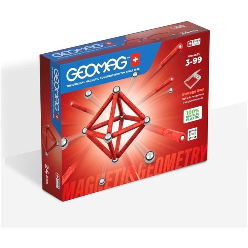 Jeu de construction magnétique - GEOMAG - Classic Recycled Magnetic Geometry 24 pieces - Géométrie - 3D - Éducatif