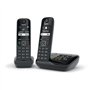 Téléphone Fixe AS690 A Duo Noir - GIGASET - Répondeur 20 min - Mains-libres performant - Affichage ultra-lisible
