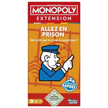 Monopoly Extension Allez en prison, rend le jeu Monopoly classique plus amusant et plus rapide, jeux de plateau, 2 a 6 joueurs, 