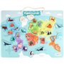 Plateau magnétique des continents - Jeu Éducatif - J.A.D.E - 30 pieces animaux - BOIS FSC - 40x30 cm - Des 3 ans