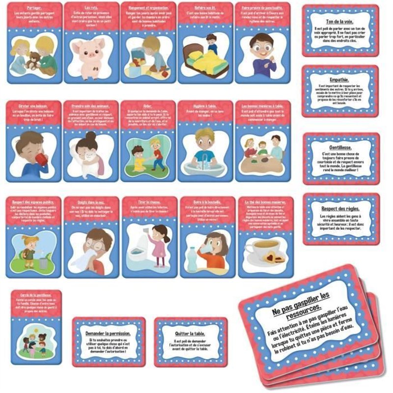 Image secondaire de Jeu de cartes des bonnes manieres - Jeu Éducatif - LIFE SKILLS - Cartes illustrées