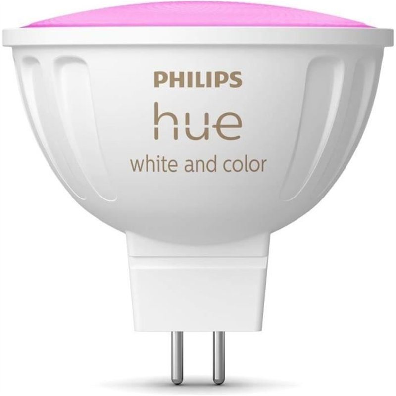 Ampoule connectée - PHILIPS HUE - MR16 - Lumiere blanche et colorée - Compatible bluetooth - Fonctionne avec App et voix