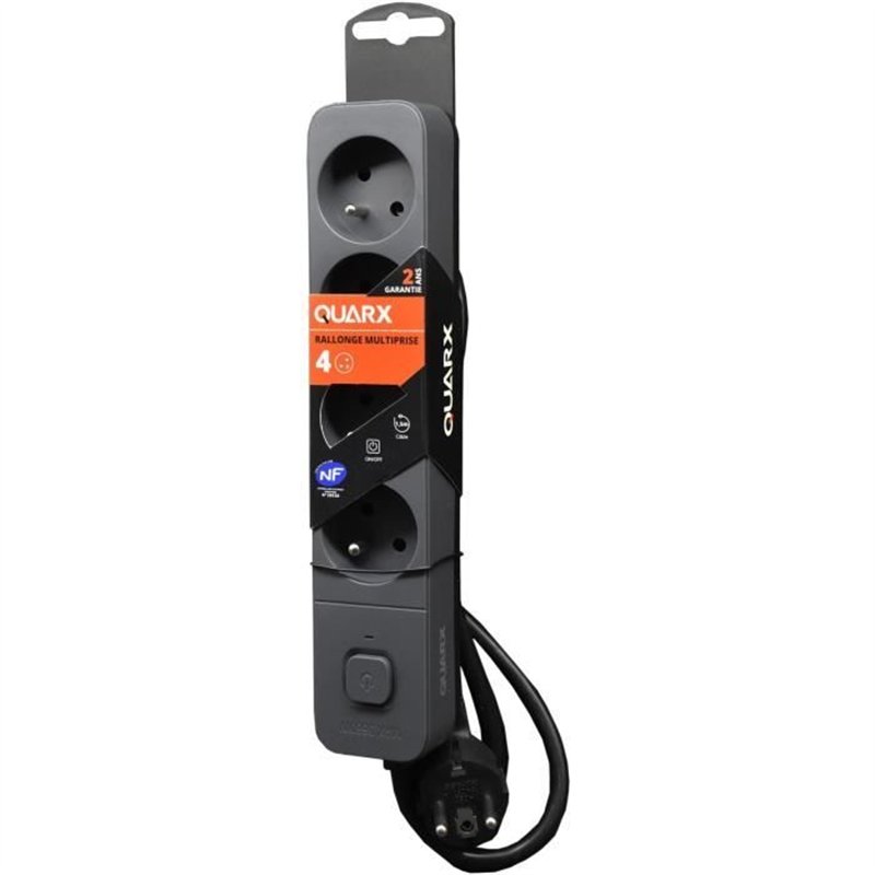 Image secondaire de Multiprise - QUARX - 4 prises - Avec 3 ports USB, câble 1,5m