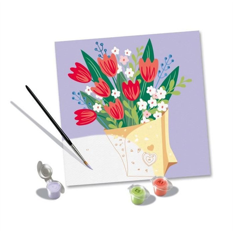 Image secondaire de CreArt 20x20 cm Bouquet de tulipes, Loisir créatif, Adulte, Peinture par numéros, 25518, Ravensburger