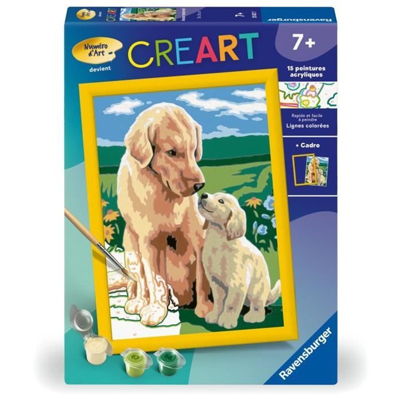 CreArt Kids 18x24cm Amour maternel, Kit de peinture par numéros Numéro d'Art, Des 7 ans, 25827, Ravensburger