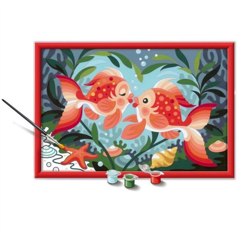 Image secondaire de CreArt Kids 31x21cm Bisous de poissons, Kit de peinture par numéros Numéro d'Art, Des 7 ans, 25853, Ravensburger