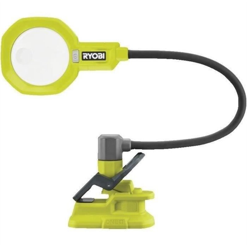 RYOBI - Lampe a pince avec corps flexible 18V ONE+ - 200-400 Lumens - 2 zones de loupe x2,25 et x5 - Disponible  - RML18-0